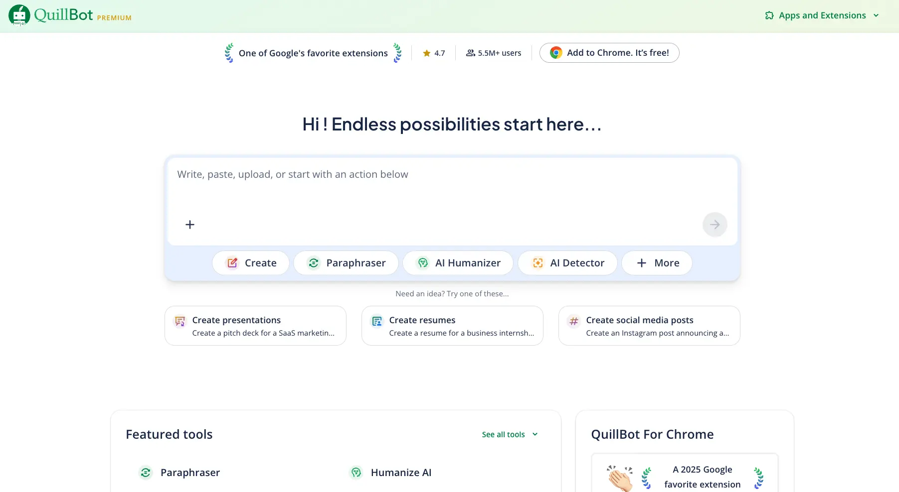 QuillBot Landing Page