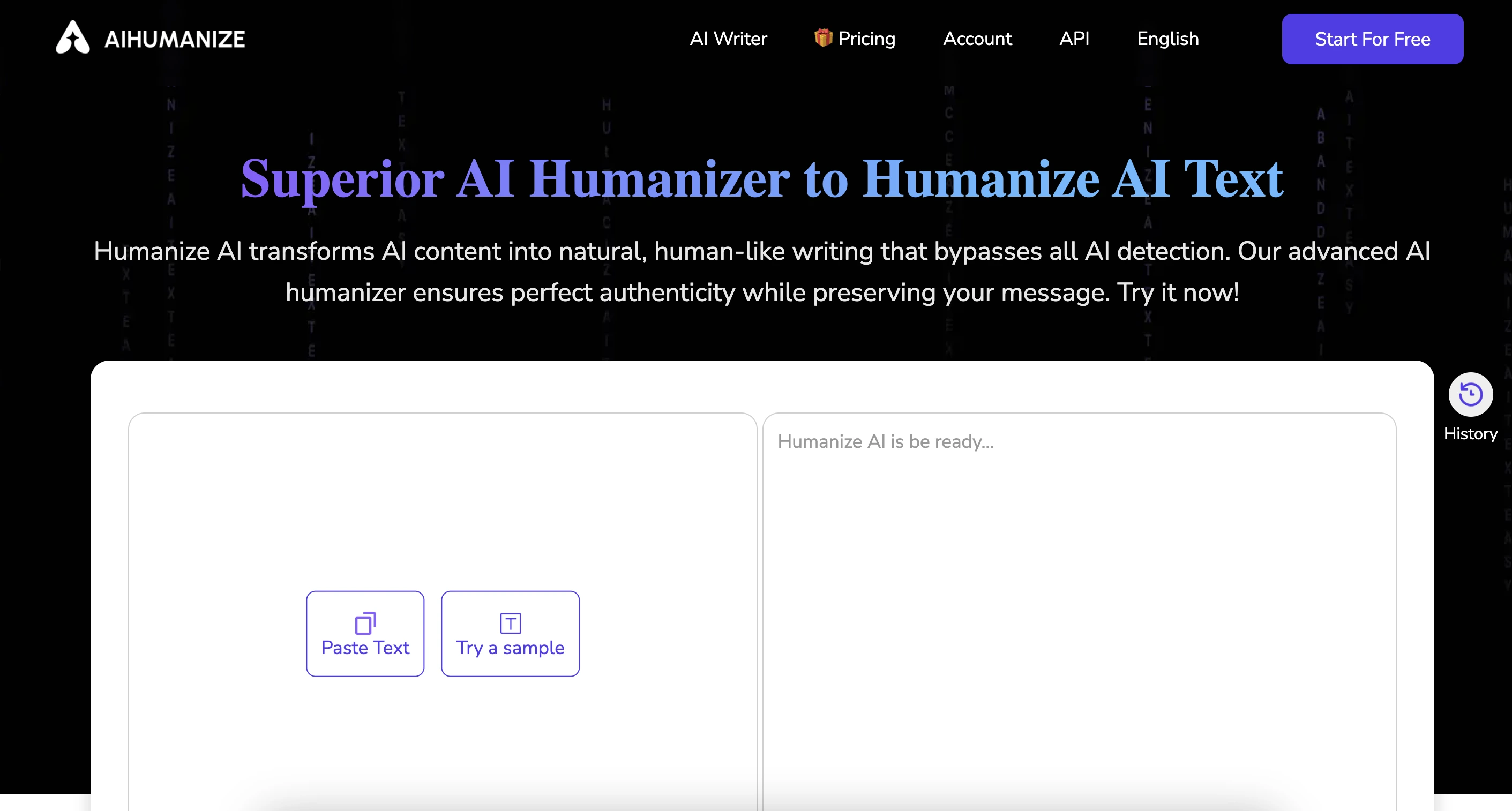 AI Humanize Landing Page