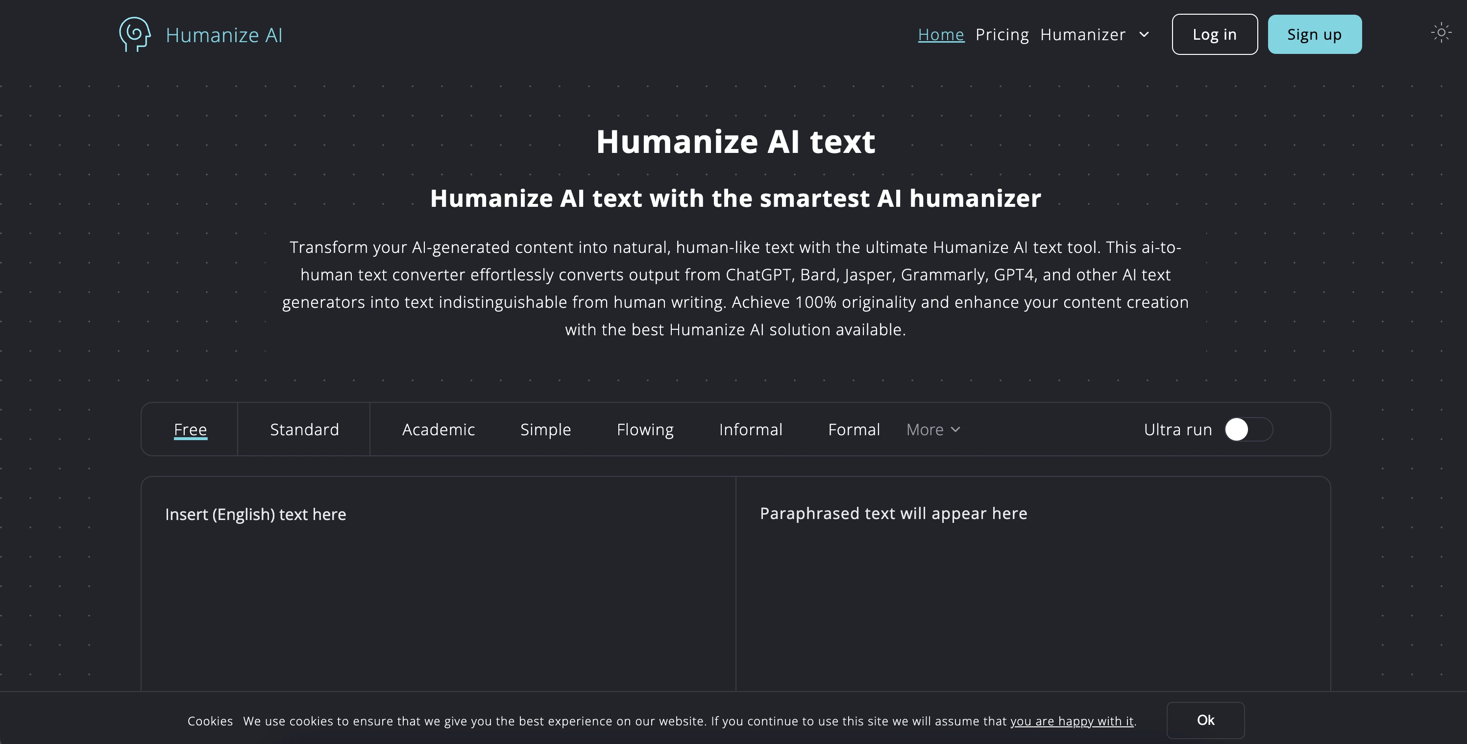 Humanize AI Landing Page