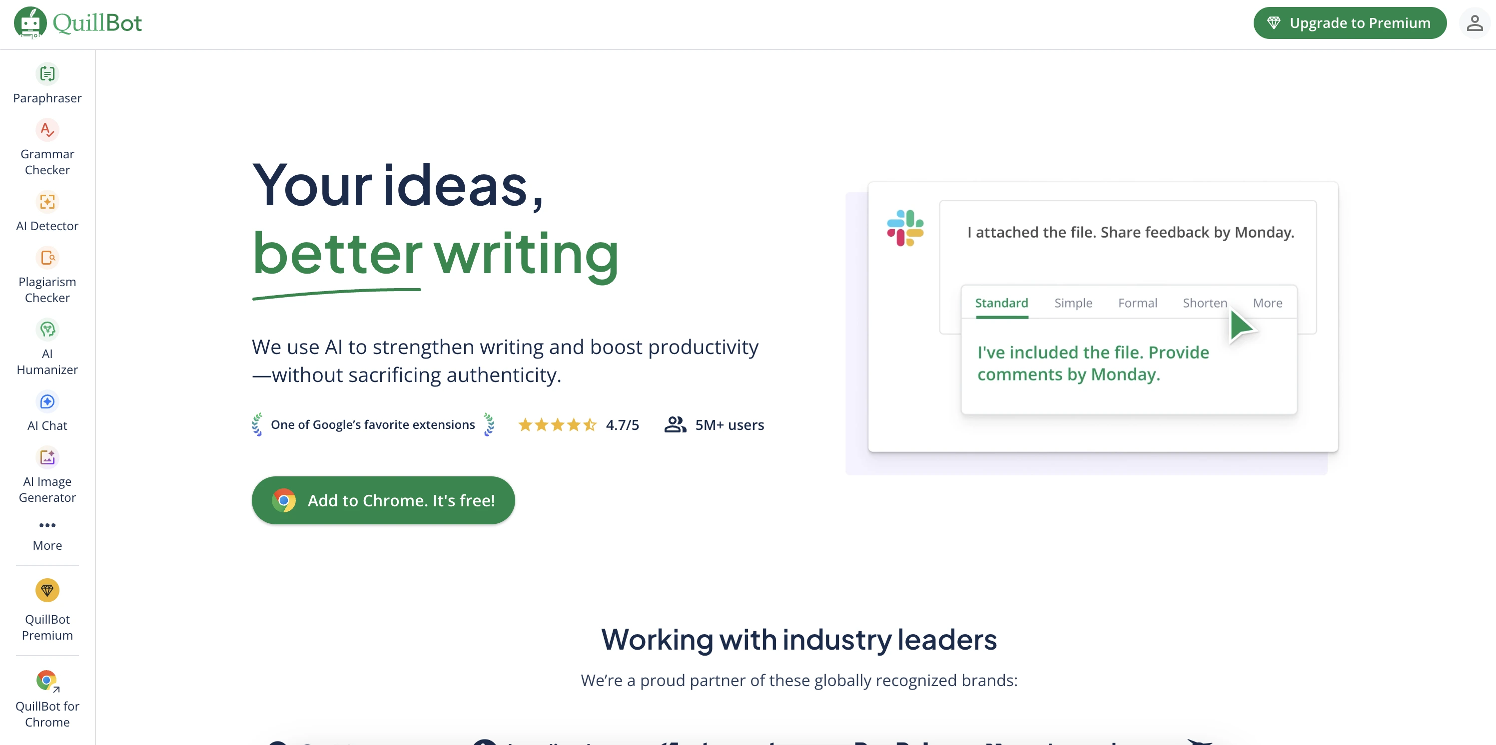 QuillBot Landing Page