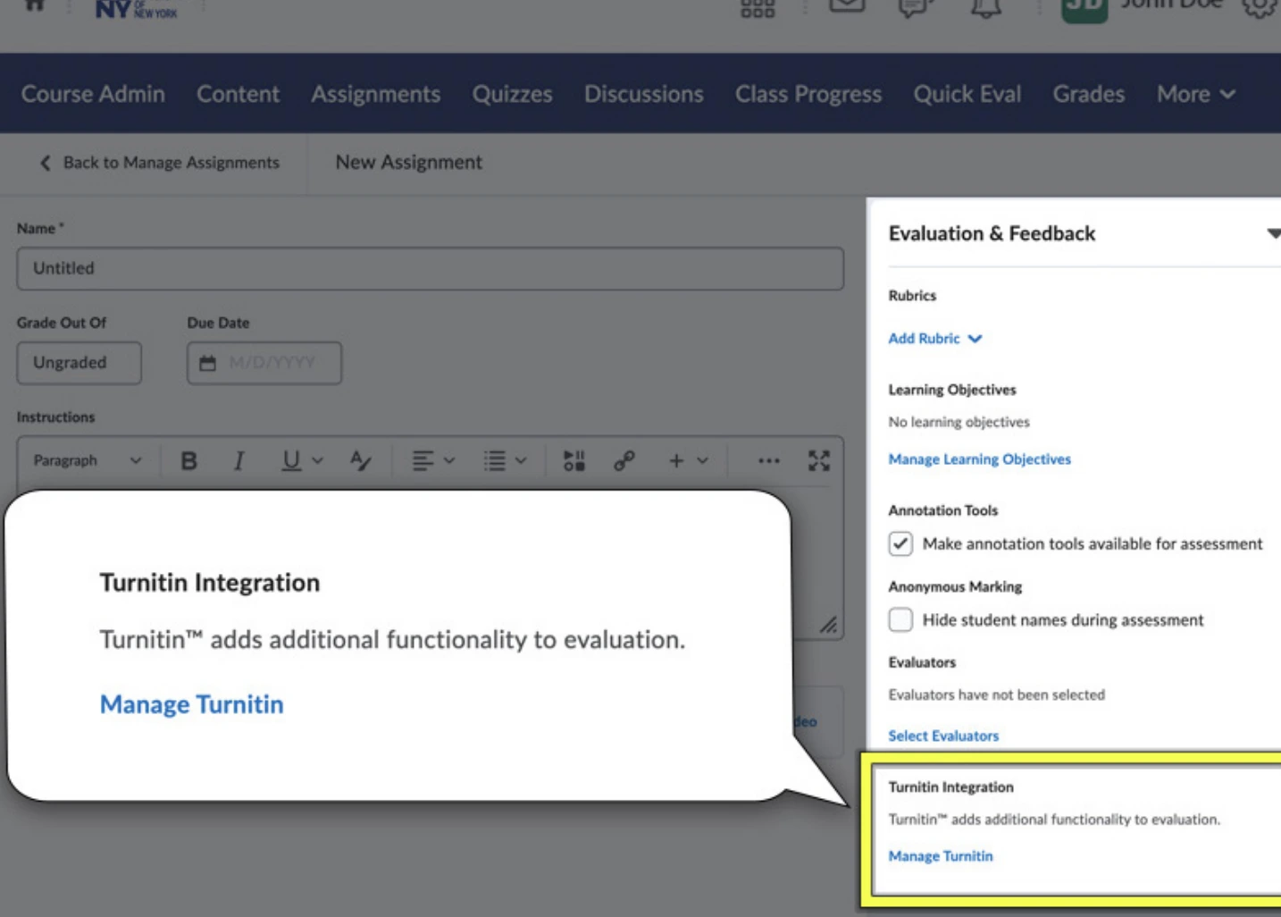 CUNY Brightspace UI