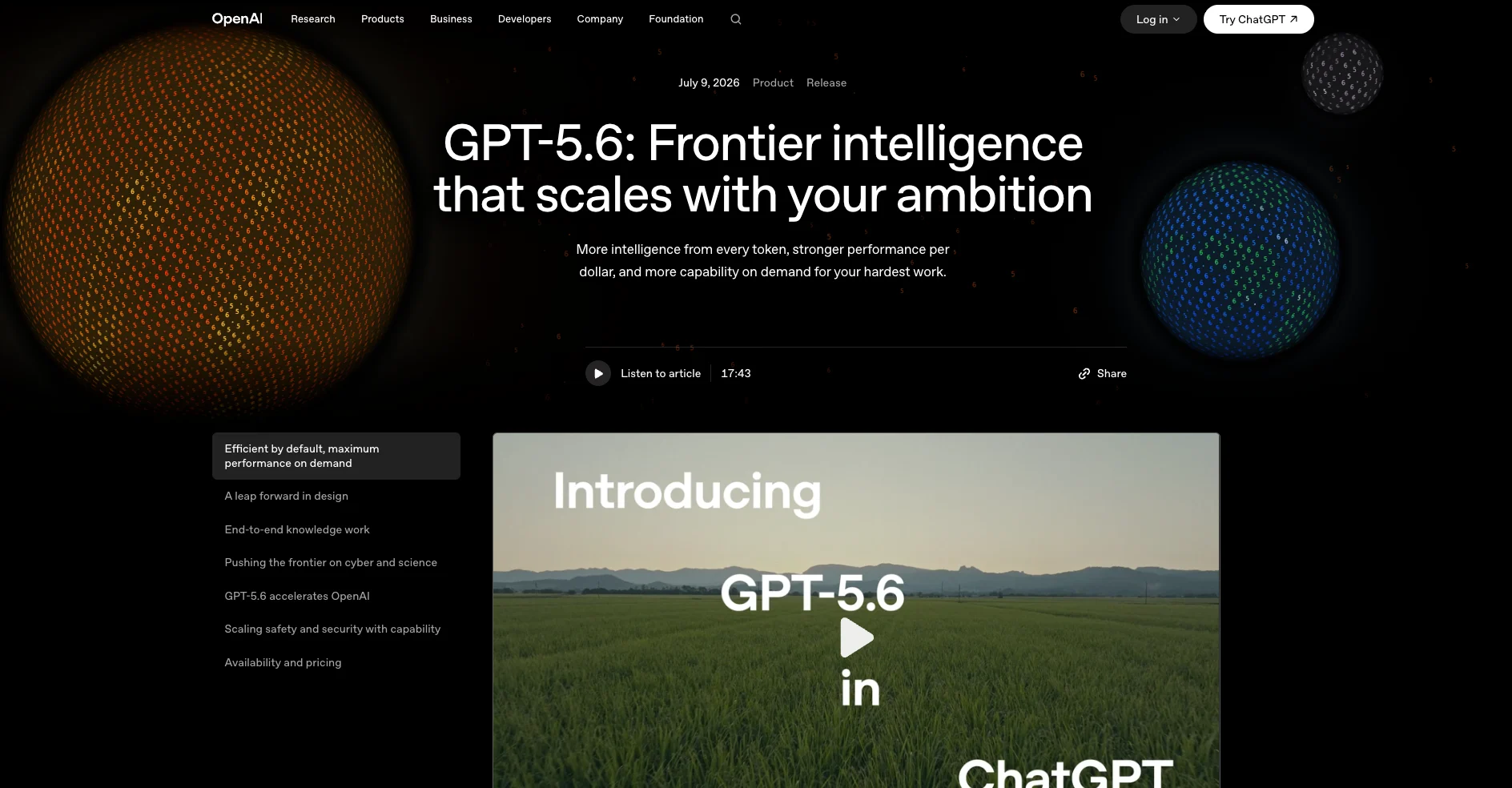 OpenAI GPT-5.6 announcement