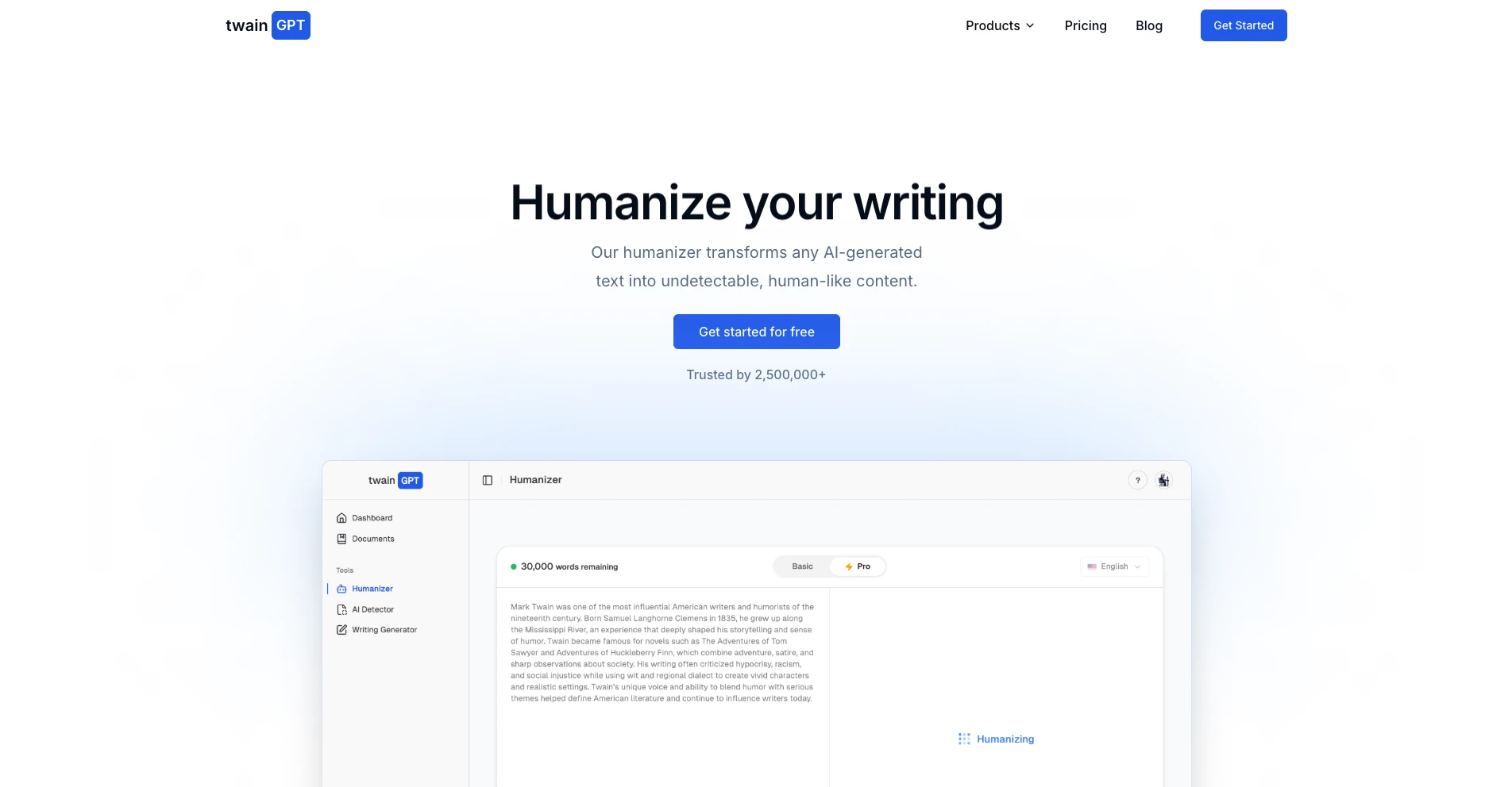 TwainGPT AI humanizer