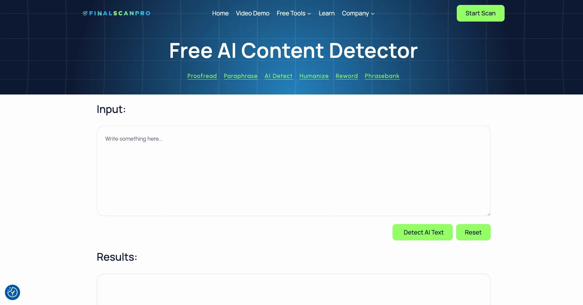 FinalScanPro AI detector tool