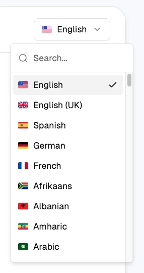 TwainGPT language options