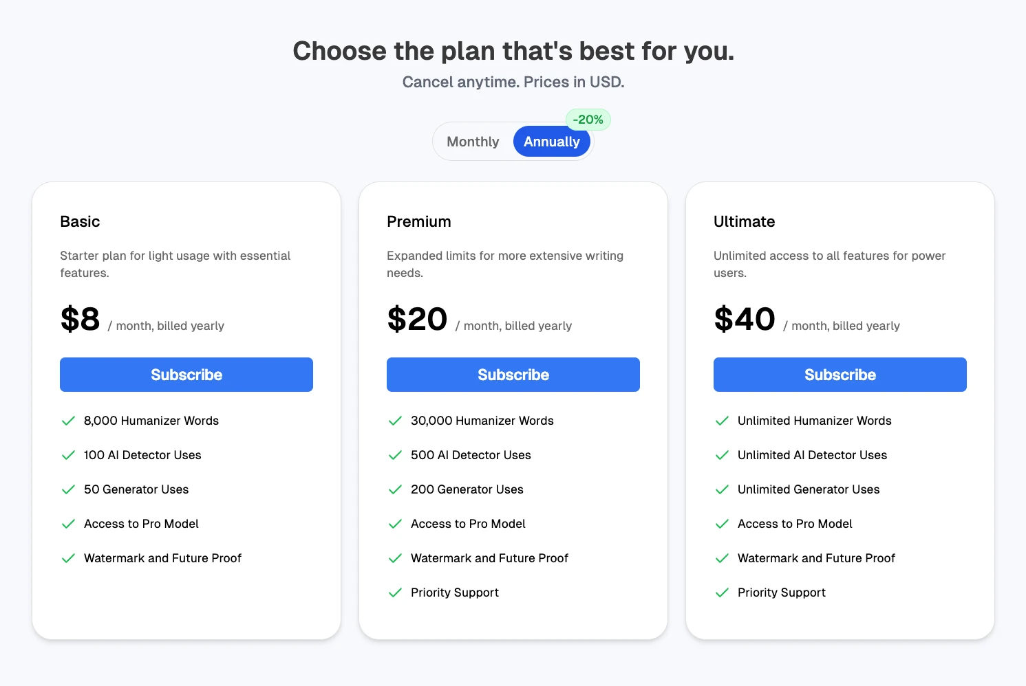 TwainGPT pricing