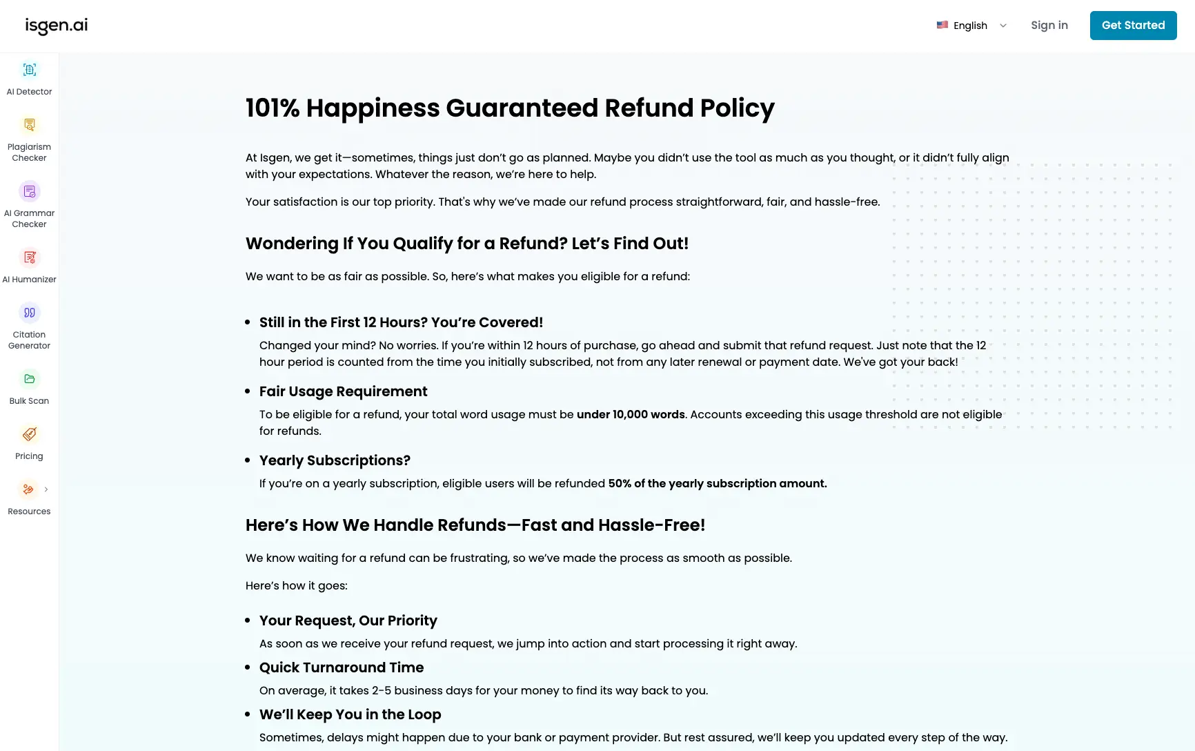 Isgen Refund Policy