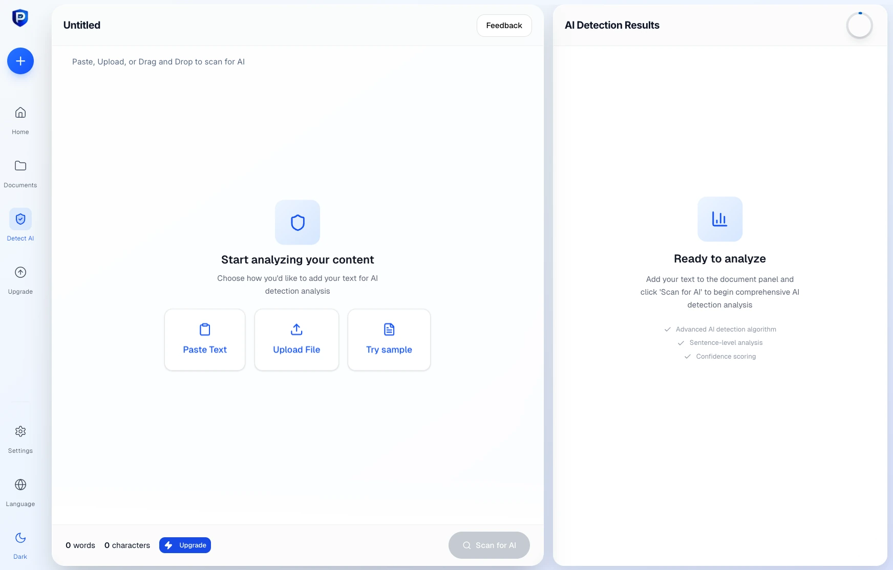 Proofademic dashboard