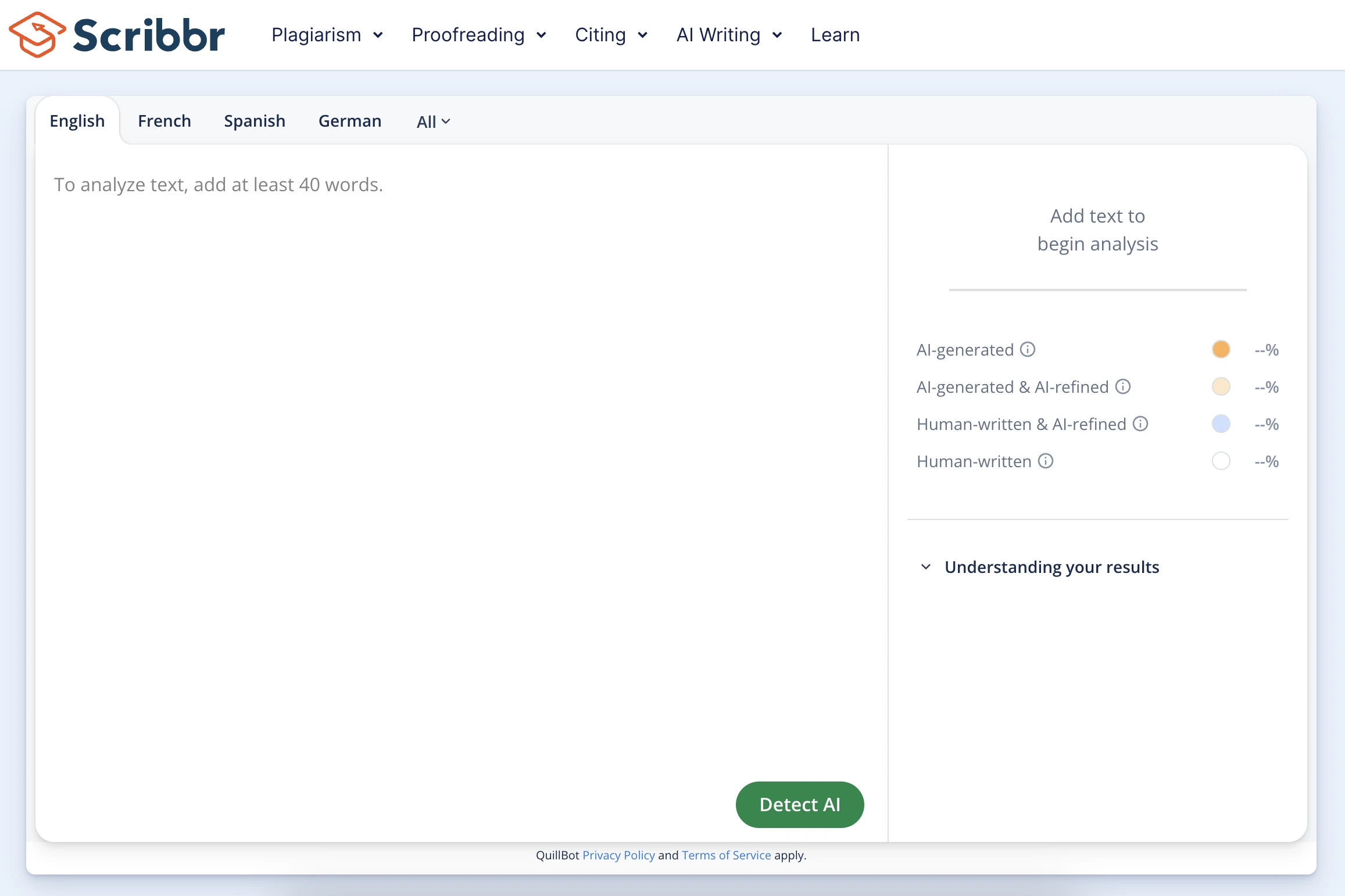 Scribbr AI Detector (QuillBot Embed)