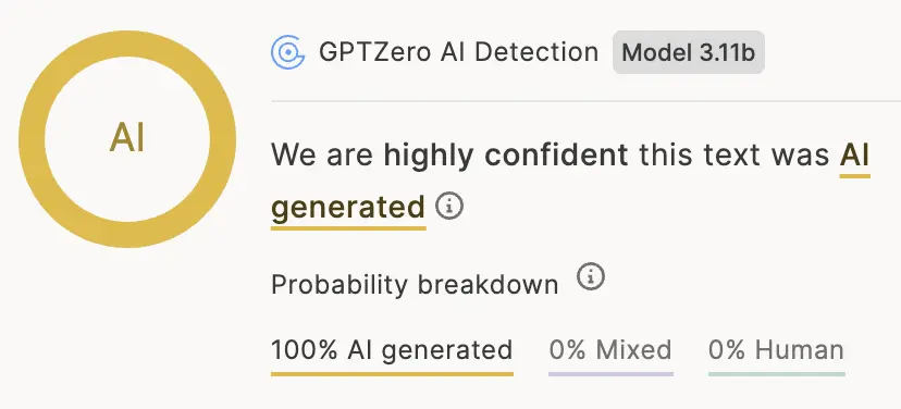 StealthGPT GPTZero Detection Results