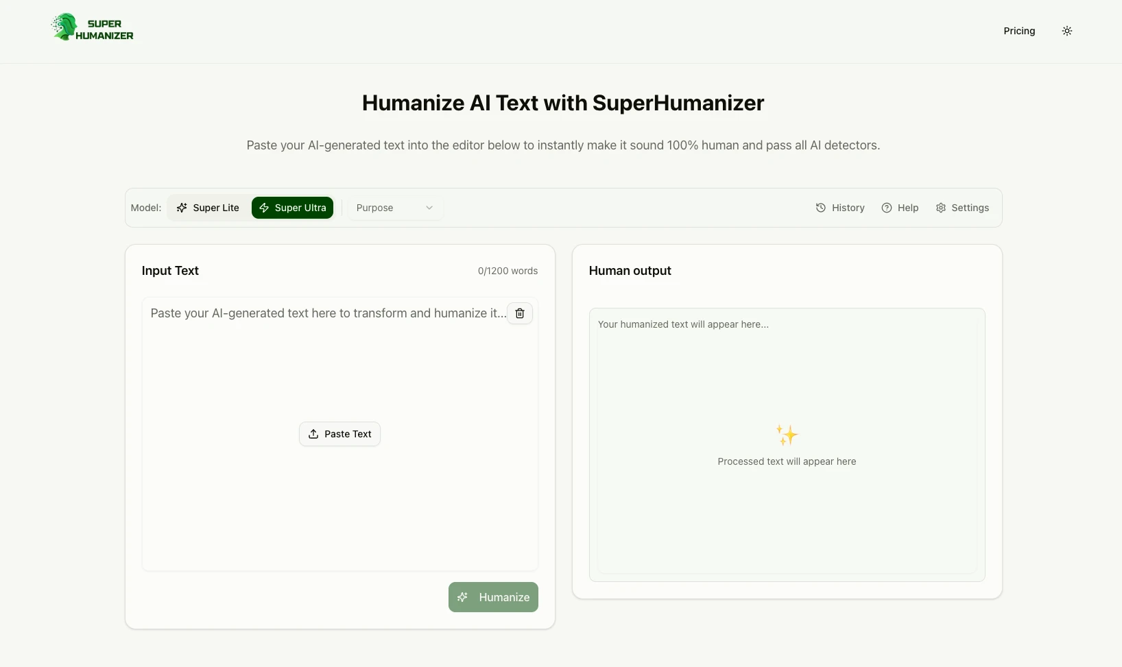 SuperHumanizer tool