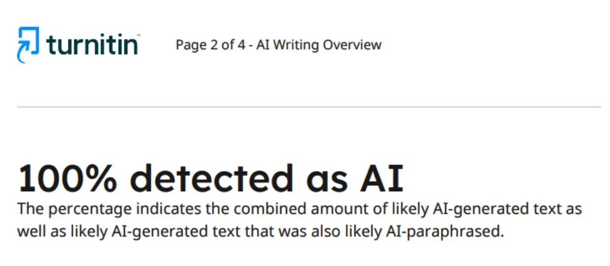 SuperHumanizer Turnitin result