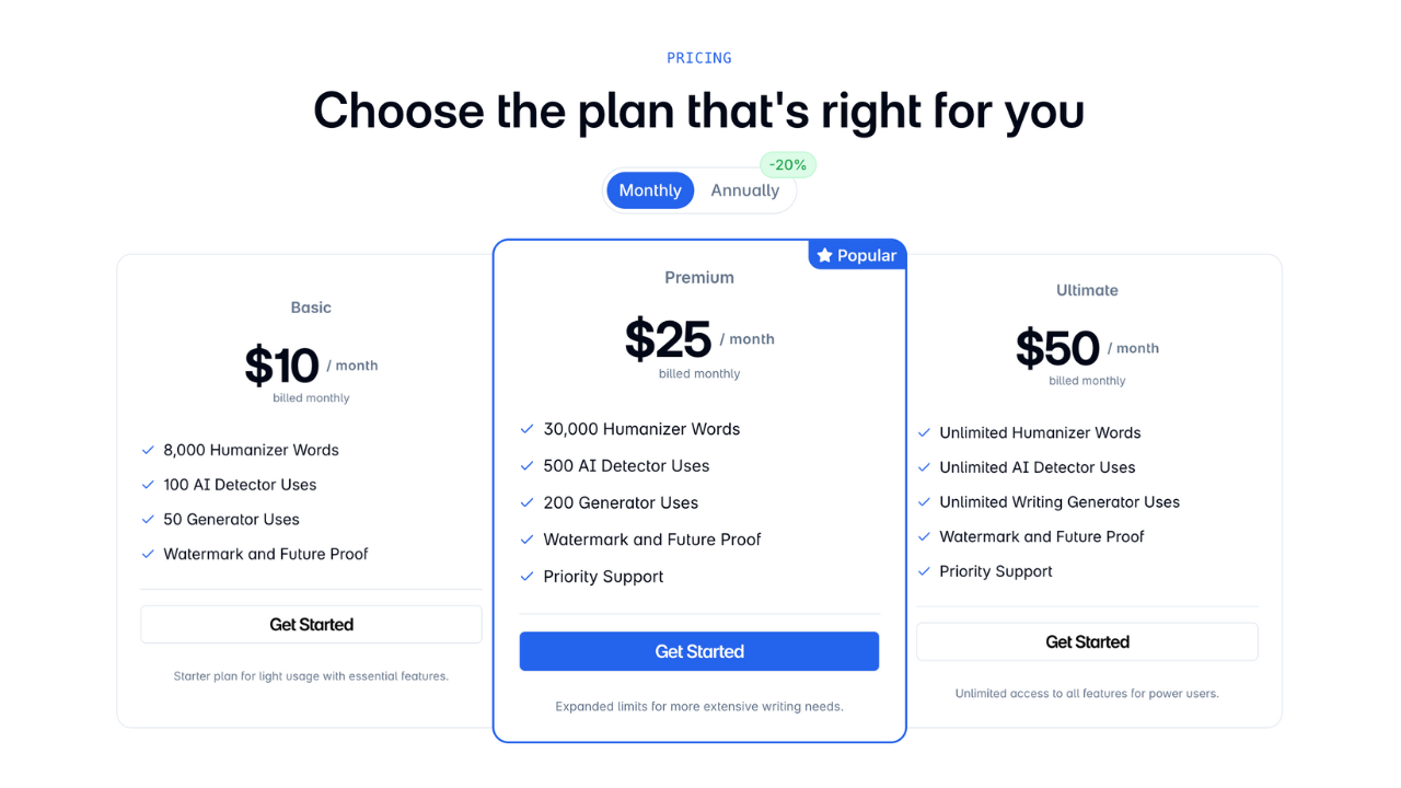 TwainGPT Pricing Plans